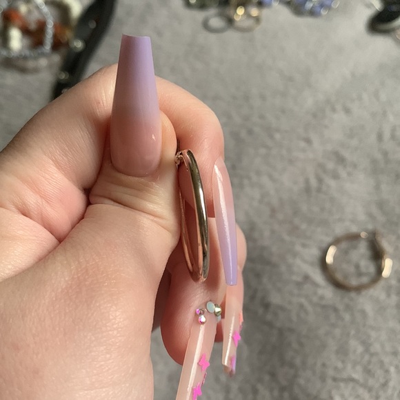 Small Gold Hoop Earrings - Picture 2 of 4